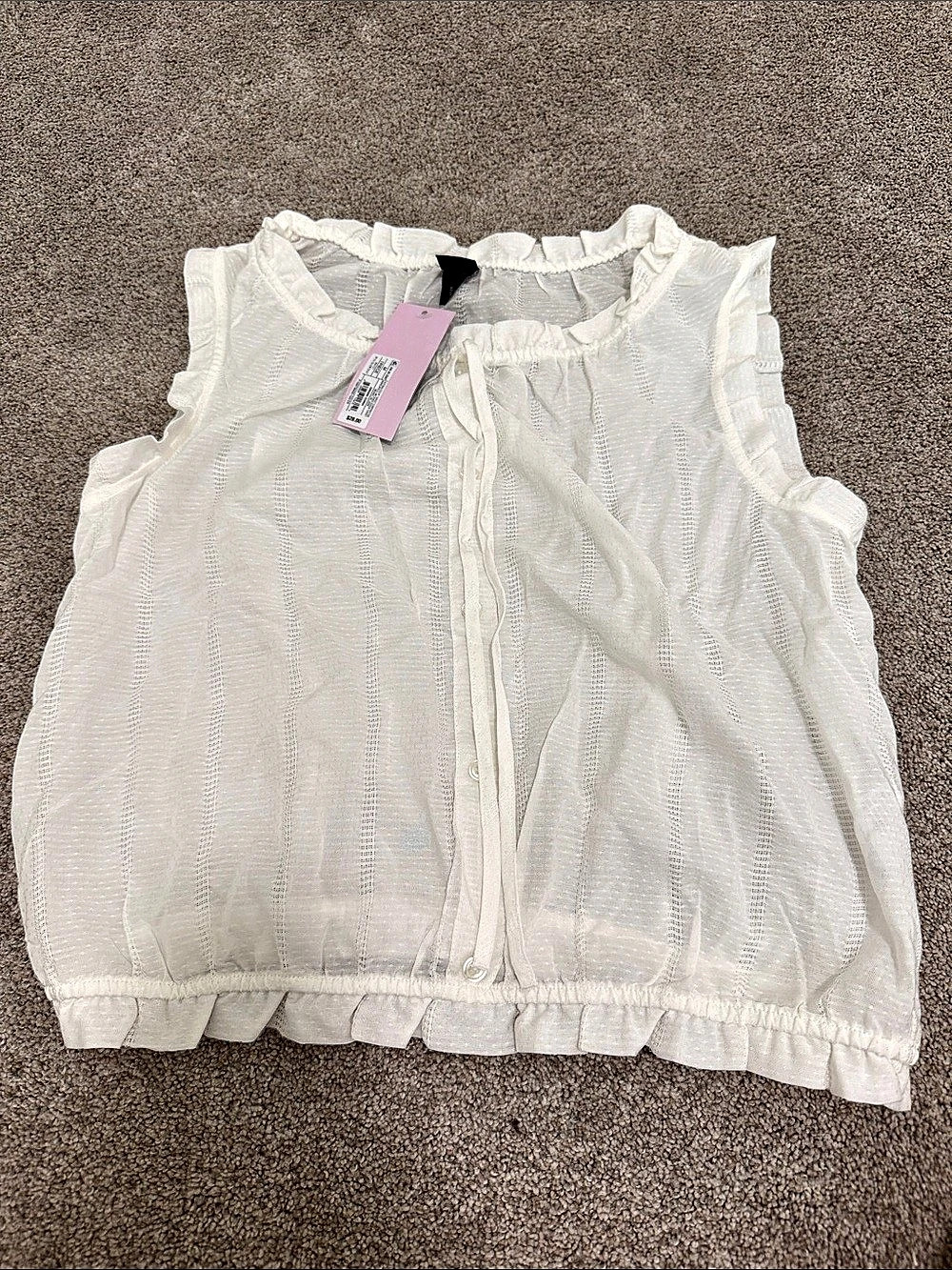 Wild Fable White Ruffle Sleeveless Blouse